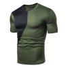 T-shirt en Blocs de Couleurs Design à Manches Courtes - Vert Armée M