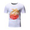 T-shirt Motif de Cocotier à Manches Courtes - Blanc L