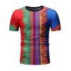T-shirt Décontracté Tribal Imprimé à Manches Courtes - multicolor A L