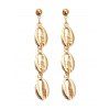 Boucles d'Oreilles Pendantes en Forme de Coquille - Or 