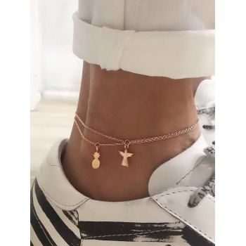 

Angle Design Alloy Chain Anklets, Gold