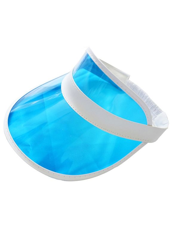 Chapeau Visière Néon Transparent en PVC - Ciel Bleu Foncé 