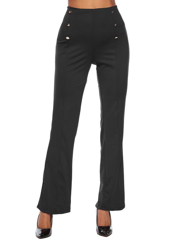 Pantalon Bootcut avec Bouton - Noir S