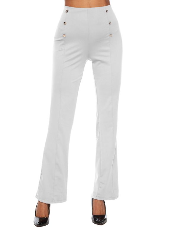Pantalon Bootcut avec Bouton - Blanc XL