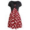 Vintage Polka Dot Overlap Cami Dress and Twisted Crop Top Twinset - LAVA RED M