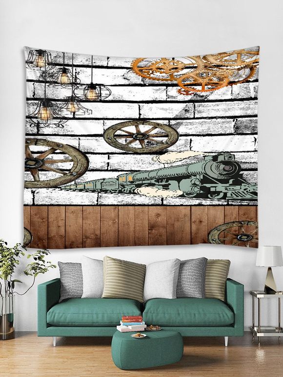 Tapisserie Murale Rétro Imprimé - Ardoise Grise Claire W79 X L59 INCH