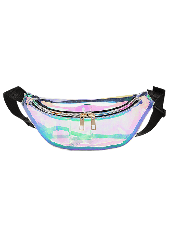 Download 41% OFF 2020 Zipper Iridescent Clear Fanny Pack In ...