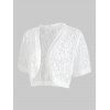 Haut Court Ouvert en Avant Panneau en Dentelle de Grande Taille - Blanc 4X