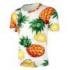 T-shirt Motif d'Ananas à Manches Courtes - Blanc XL
