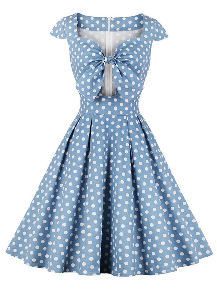 sky blue polka dot dress