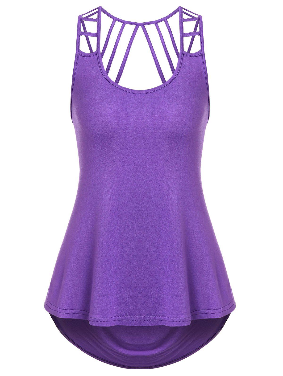 

Cut Out High Low Tank Top, Purple daffodil