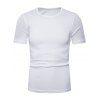 T-shirt Décontracté Manches Courtes en Couleur Unie - Blanc M