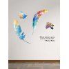 Autocollant Mural Papillon et Plume Imprimés - multicolor 