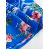 Floral Animal Print Short Sleeves Shirt - BLUE S