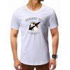 T-shirt Lettre et Panda Imprimés à Manches Courtes - Blanc XS