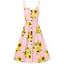 Vacation Sundress Sunflower Print Button Up Summer A Line Cami Dress - YELLOW L