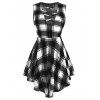 Débardeur à Bretelle Croisée à Tartan de Grande Taille - Noir L