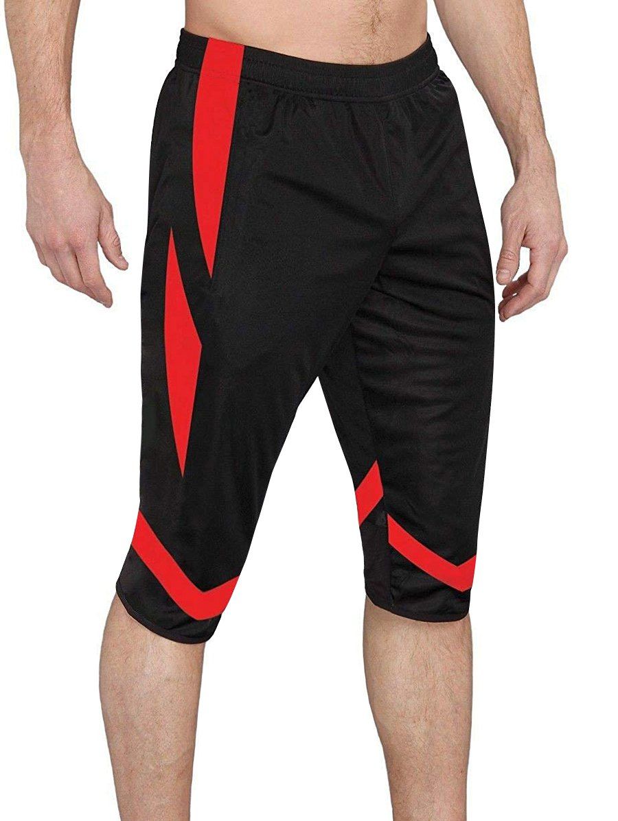 

Color Block Panel Drawstring Shorts, Red