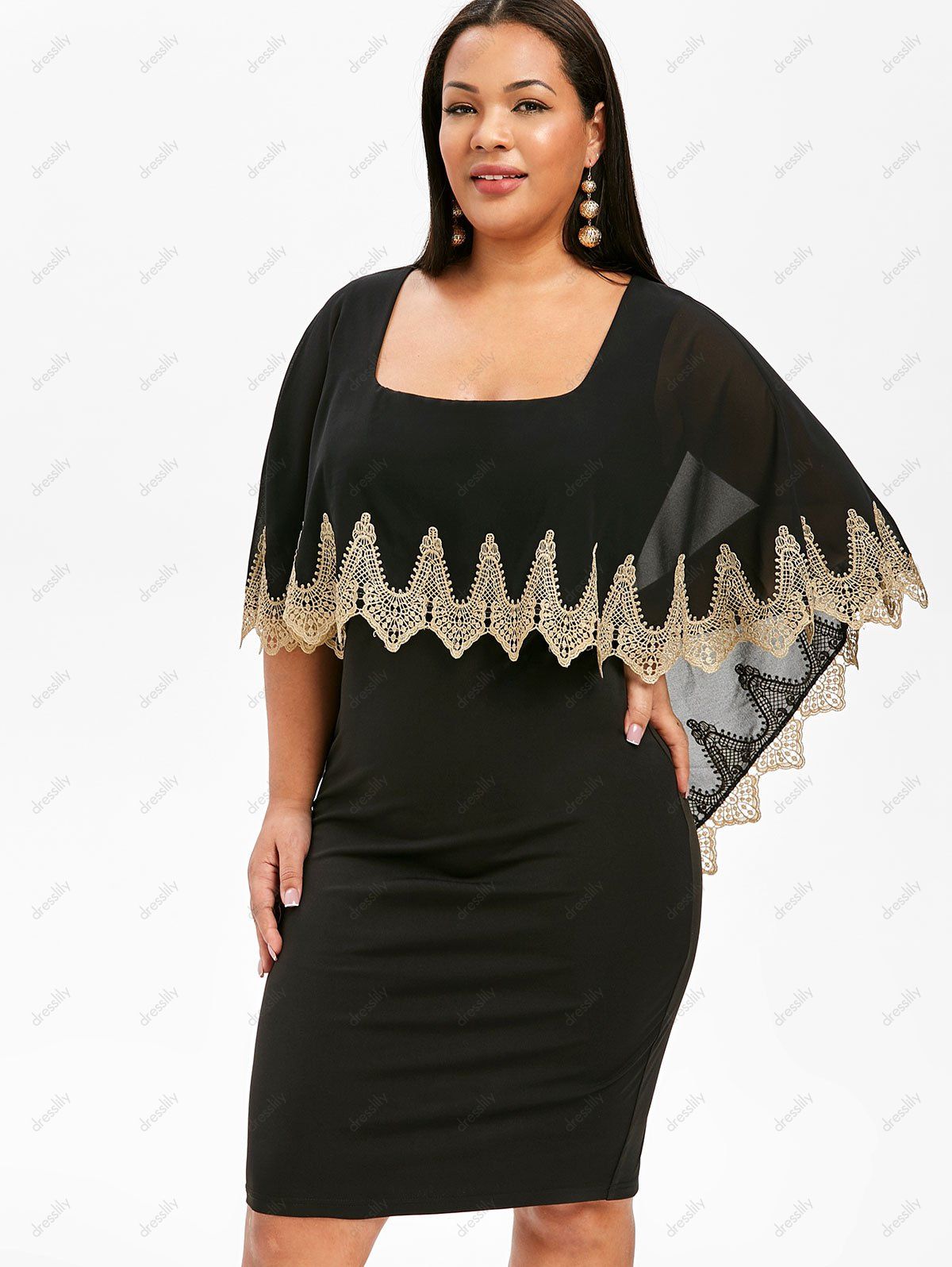 black ruffled lace trim