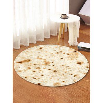 

Burrito Pattern Round Water Absorption Area Rug, Blanched almond