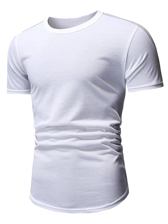 T-shirt Style Décontracté à Col Rond - Blanc M
