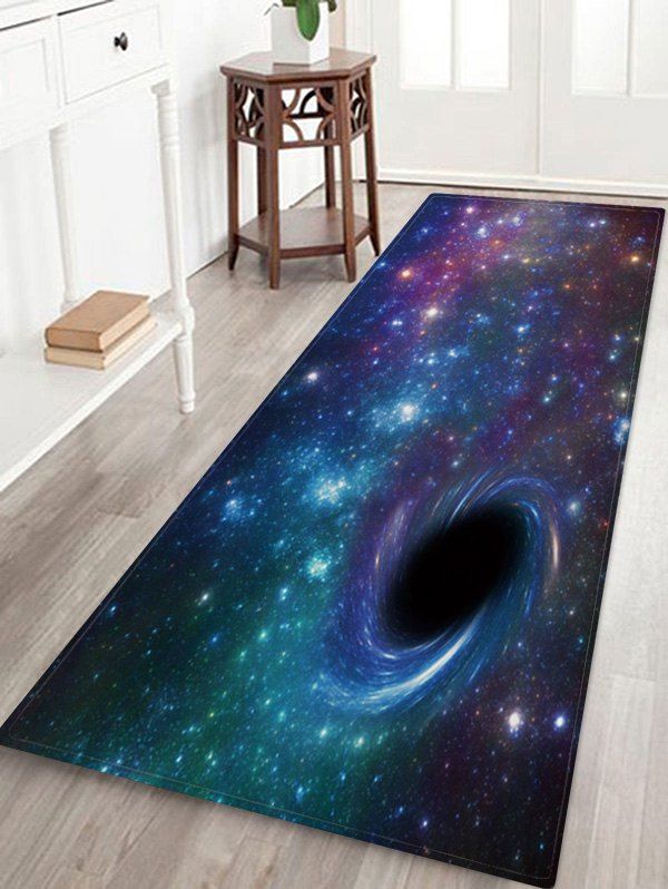 

Black Hole Starry Sky Print Floor Mat, Multi-a