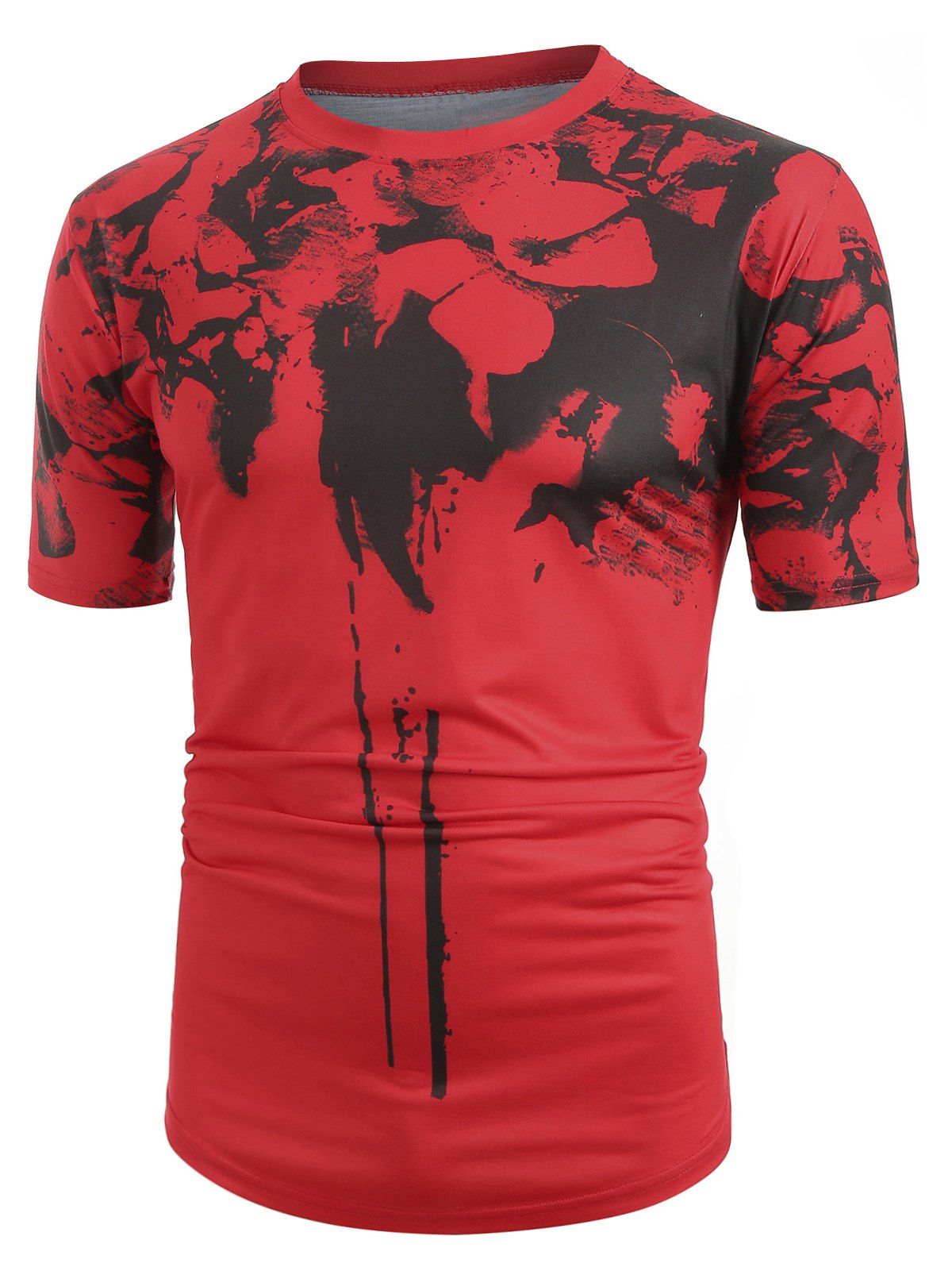[41% OFF] 2020 Ink Painting Splatter Print Short Sleeves T-shirt In RED ...