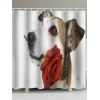 Rideau de Douche Imperméable Chien et Rose Imprimés - multicolor W79 X L71 INCH
