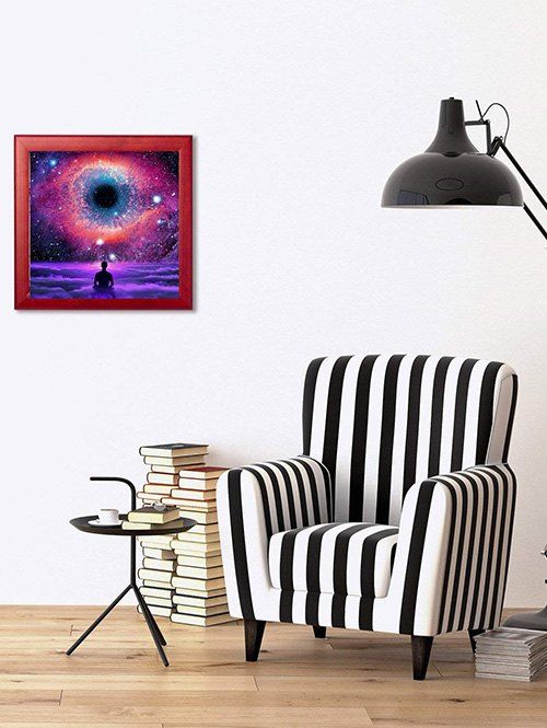 Peinture Motif de Galaxie DIY Sans Cadre avec Strass - Violet Terne 