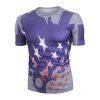 T-shirt Etoile Abstraite Imprimée à Manches Courtes - Ardoise bleue foncée XL