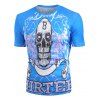 T-shirt Crâne Ange Design à Manches Courtes - Bleu Dodger 3XL
