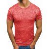 T-shirt Décontracté en Couleur Unie à Manches Courtes - Rouge XL