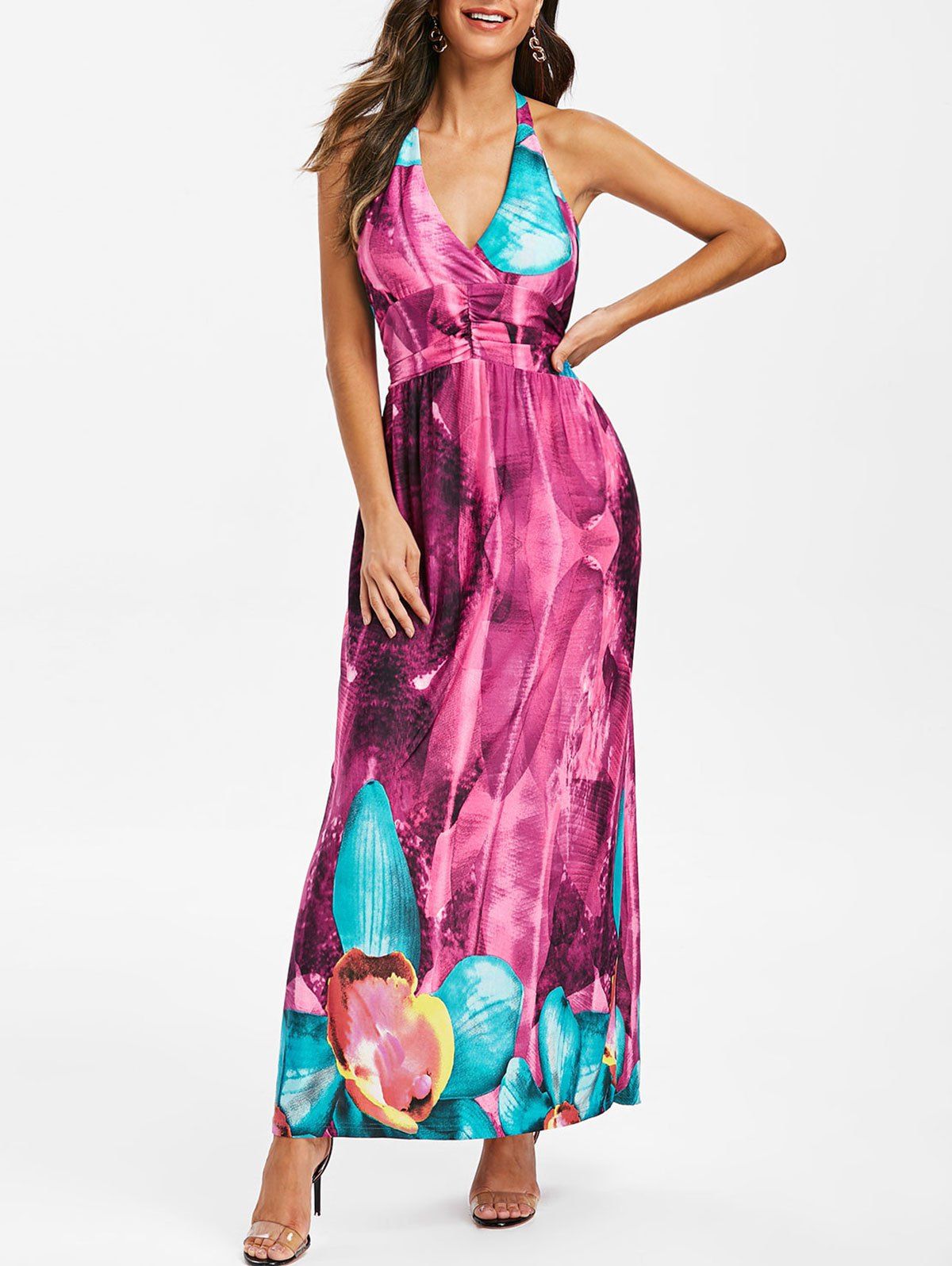 [24% OFF] 2020 Smocked Waist Floral Print Maxi Dress In Multicolor ...