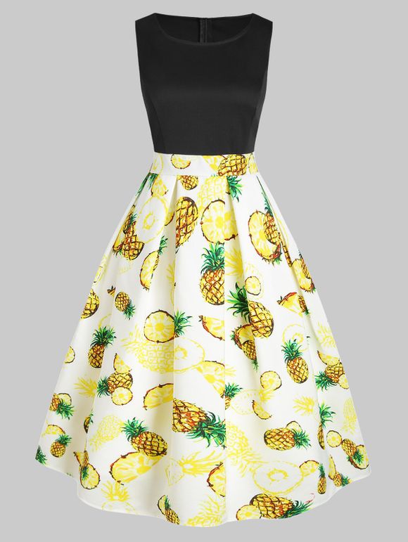 Robe Ananas Sans Manches - multicolor S