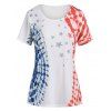 T-shirt Drapeau Américain Imprimé à Col Rond - Blanc 2XL