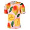T-shirt Mangue Imprimée à Manchse Courtes - Rose 2XL