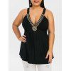 Débardeur Perlé Long de Grande Taille - Noir 5X