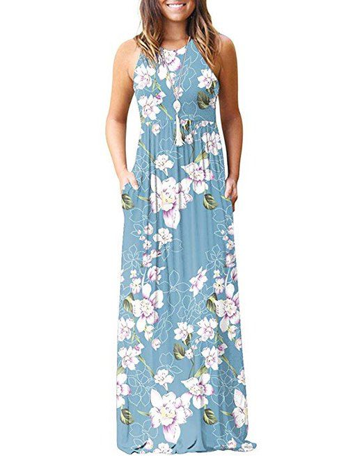 Floral Racerback Pocket Dress - multicolor D S