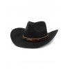 Chapeau de Cowboy de Soleil Plage en Paille - Noir 