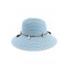 Chapeau de Pêcheur Décoré de Coquille à Frange en Paille - Bleu de Ciel 