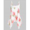 Plus Size Camisole and Floral Chiffon Tank Top - WHITE L