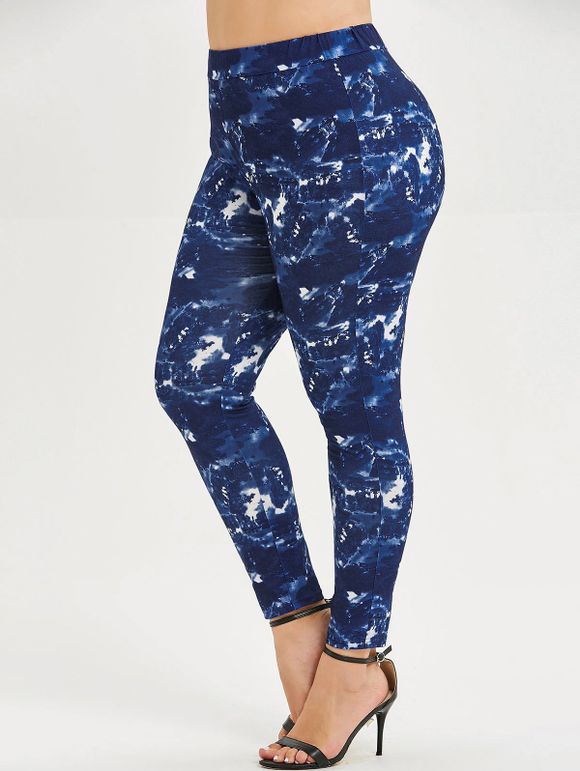 Pantalon à taille élastique - Bleu Foncé Toile de Jean 5X