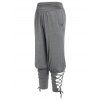 Pantalon de Jogging Plissé à Lacets - Cuirassé Gris 2XL