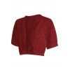 Haut Court Ouvert en Avant Panneau en Dentelle de Grande Taille - Rouge Vineux 5X