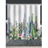 Rideau de Douche Imperméable Cactus et Plante Tropicale Imprimés Pour Salle de Bain - multicolor W71 X L79 INCH