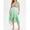 Robe Mouchoir Plongeante de Grande Taille à Paillettes - Vert 5X