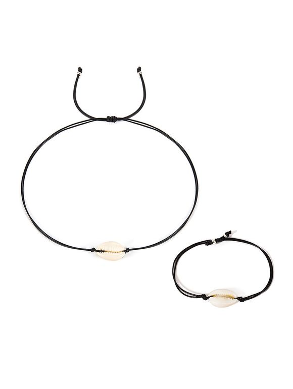 Ensemble de Collier avec Bracelet Coquille Style Simple - Blanc 
