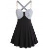 Débardeur Evasé Bicolore de Grande Taille - Gris L