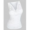 Débardeur à Demi-zip Etoile Embelli de Strass de Grande Taille - Blanc L