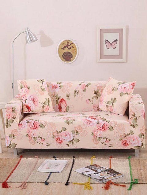 Flower Leaf Print Couch Cover